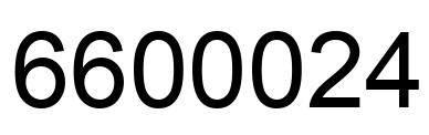 Number 6600024 black image