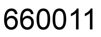 Number 660011 black image
