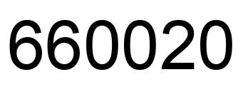 Number 660020 black image