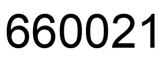Number 660021 black image