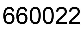 Number 660022 black image