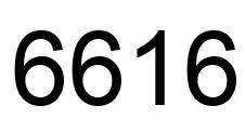 Number 6616 black image