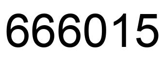 Number 666015 black image