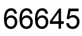 Number 66645 black image