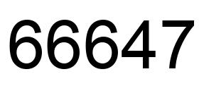 Number 66647 black image