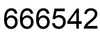 Number 666542 black image