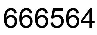 Number 666564 black image