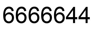 Number 6666644 black image