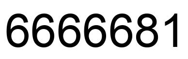 Number 6666681 black image