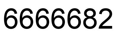 Number 6666682 black image