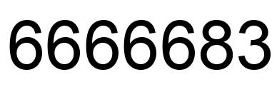 Number 6666683 black image