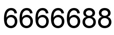Number 6666688 black image