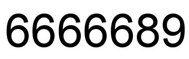 Number 6666689 black image