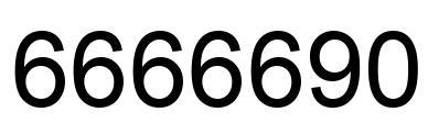 Number 6666690 black image