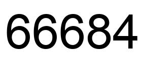Number 66684 black image