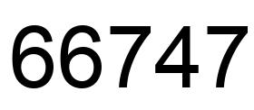 Number 66747 black image