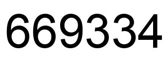 Number 669334 black image