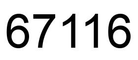Number 67116 black image