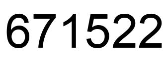 Number 671522 black image