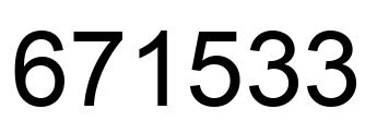 Number 671533 black image