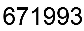 Number 671993 black image