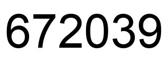 Número 672039 imagen negro