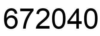 Number 672040 black image