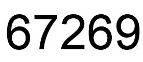 Número 67269 imagen negro