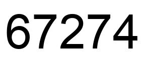 Number 67274 black image