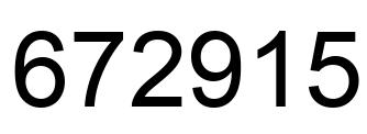 Number 672915 black image