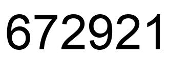 Number 672921 black image