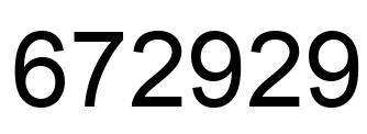 Number 672929 black image