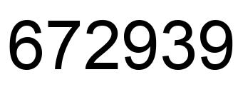 Number 672939 black image