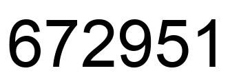 Número 672951 imagen negro