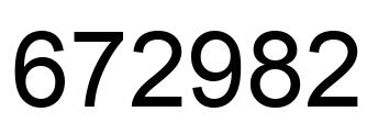 Number 672982 black image