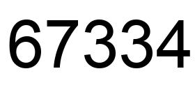 Number 67334 black image