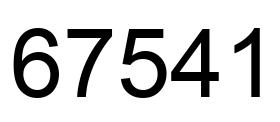 Number 67541 black image