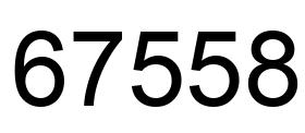 Number 67558 black image