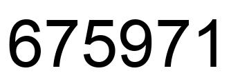 Number 675971 black image