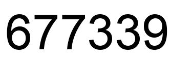 Number 677339 black image