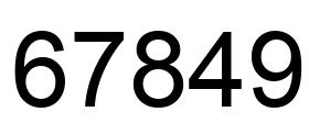 Number 67849 black image