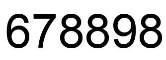 Number 678898 black image