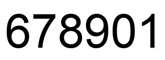 Number 678901 black image