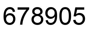 Number 678905 black image