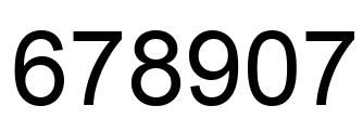 Number 678907 black image