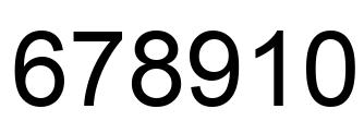 Number 678910 black image