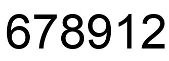 Number 678912 black image