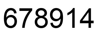 Number 678914 black image