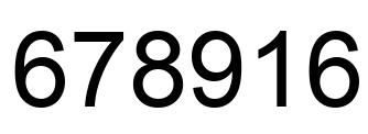 Number 678916 black image