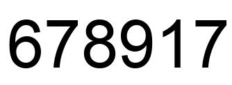 Number 678917 black image